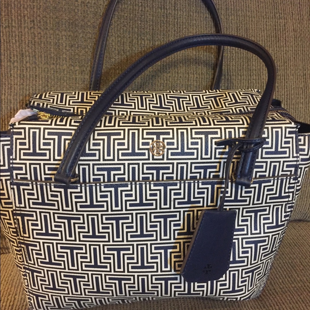 Tory Burch double handled signature T purse